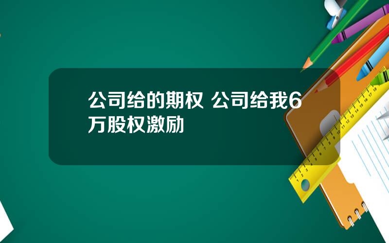 公司给的期权 公司给我6万股权激励